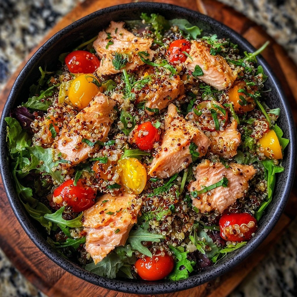 Mediterranean Quinoa Salmon Salad