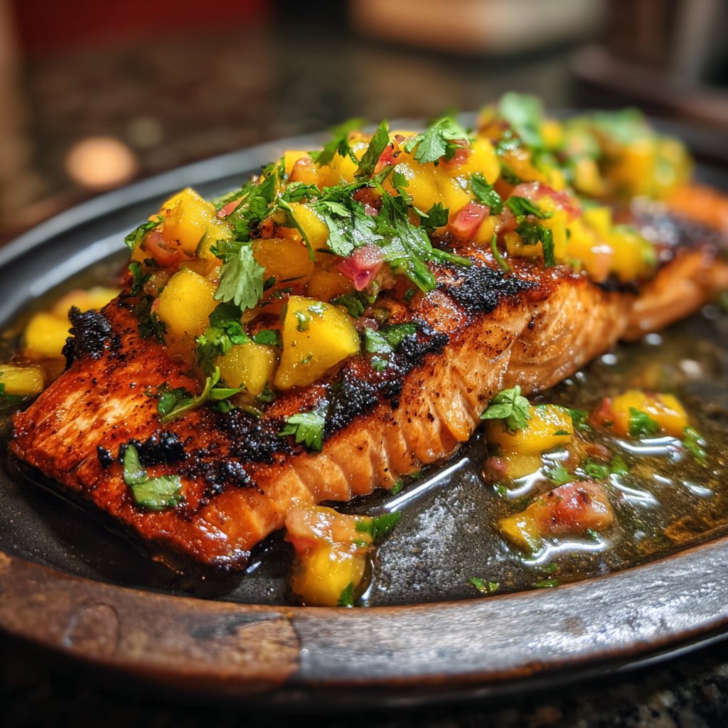 Grilled Mango Salsa Salmon