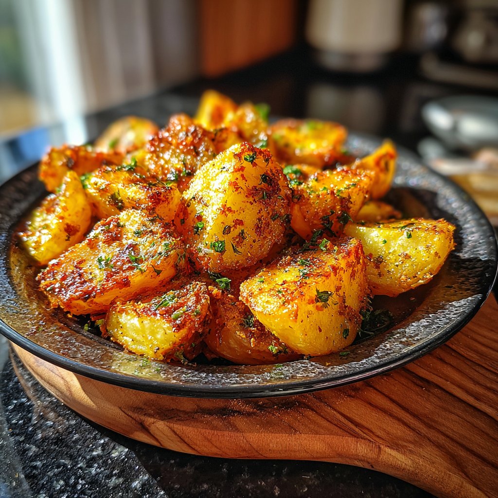 Crispy Saffron Infused Potatoes