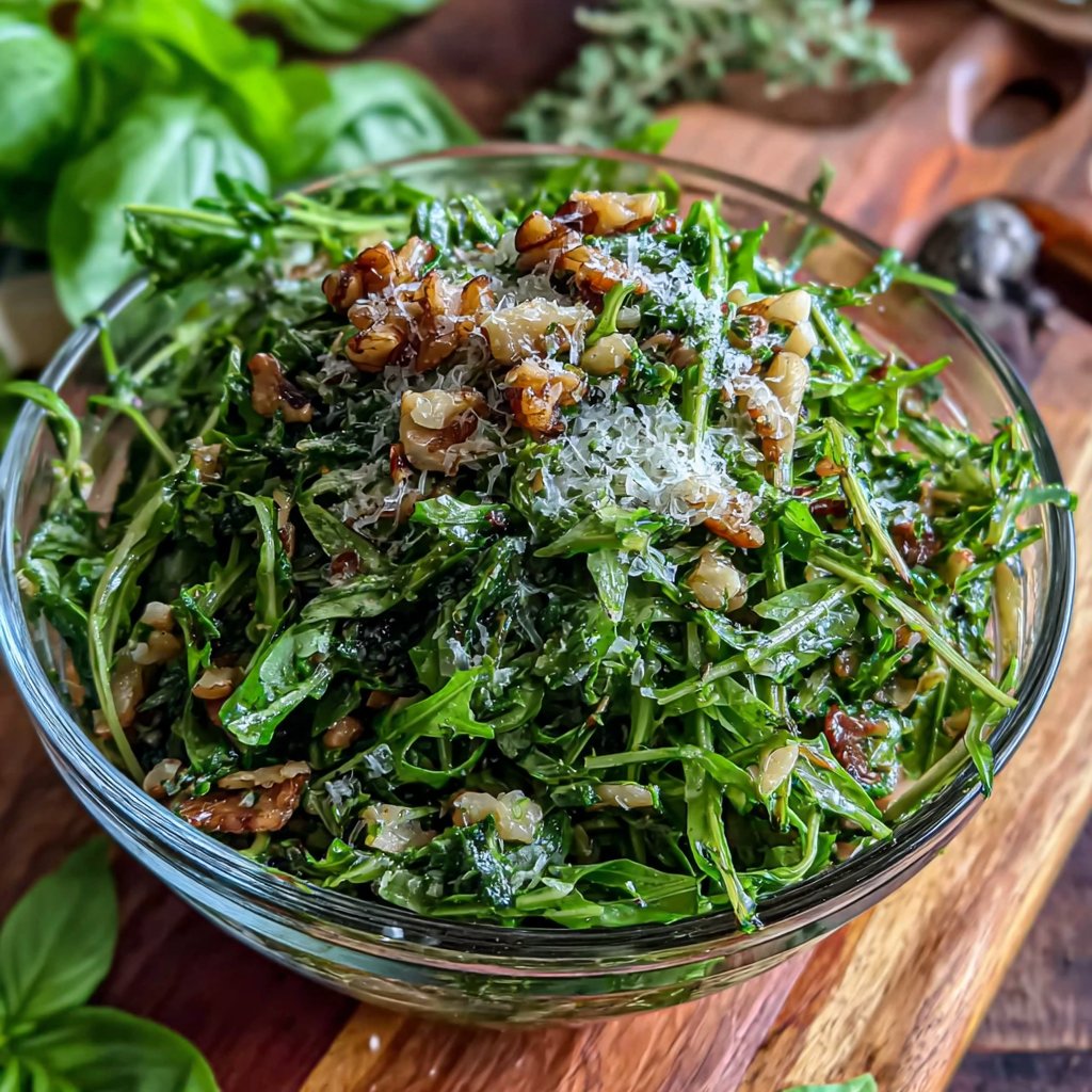 Mixing Dandelions for Pesto