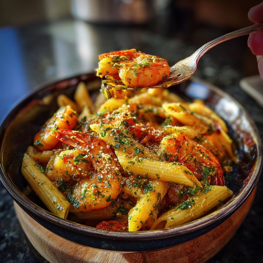 Spicy Cajun Shrimp Penne