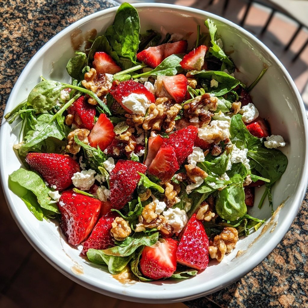 Strawberry Walnut Salad with Cheese
